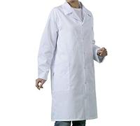 Blouse Blanche Chimie Lycee Homme Femme Blouse Medicale Laboratoire Dentaire Collège Manche Longue Chemise de Médecin Médical avec Poche et Bouton pour Chimie étudiant et Lycée Scolaire Industriel