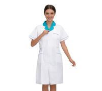 Blouse blanche de laboratoire en coton mixte, Tenue de TP pour lycéen lycéenne, Veste de protection pour cours de chimie physique biologie