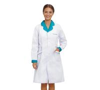 Blouse blanche de laboratoire en coton mixte, Tenue de TP pour lycéen lycéenne, Veste de protection pour cours de chimie physique biologie