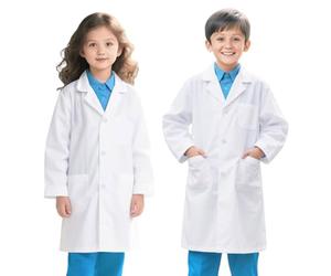 Blouse Blanche Enfant, Blouse De Peinture Enfant Blouse Chimie Coton Lycee | Blouses Laboratoire Medicale pour Fille Garçon Manche Longue avec 3 Poches pour étudiant Lycée Hospital Science Cosplay