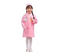Blouse Blanche Enfant Scientifique de Blouse de Laboratoire pour Fille Garçon Manche Longue avec Poche Unisexe Blouses de Médecin Activités Scolaires Déguisement pour Jeux de Rôle