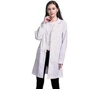 Blouse Blanche Lycée Coton, Blouse Chimie Laboratoire, Femme Homme Manche Longue Chemise de Médecin Médical avec Poche et Bouton pour Chimie étudiant et Lycée Hospital Industriel