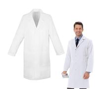 Blouse Blanche Lycée Coton, Blouse de Médecin Blouse Blanche Laboratoire Scolaire de Chimie pour Homme Femme pour Chimie étudiant et Lycée Hospital Industriel