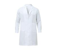 Blouse Blanche Lycée Coton, Chimie Laboratoire, Femme Homme Manche Longue Blouse de Médecin Médical avec Poche et Bouton pour Étudiant et Lycée Hospital Industriel Tops
