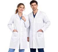 Blouse Blanche Pour Chimie Physique Lycée Collège Étudiant Laboratoire | Blouse Blanche Chimie Lycée Collège Coton Avec Boutons Poches Pour Physique Chimie Laboratoire Travaux Pratiques Étudiant