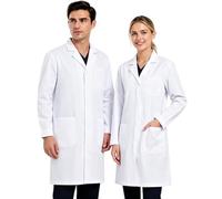 Blouse Blanche Pour Chimie Physique Lycée Collège Étudiant Laboratoire | Blouse Blanche Chimie Lycée Collège Coton Avec Boutons Poches Pour Physique Chimie Laboratoire Travaux Pratiques Étudiant