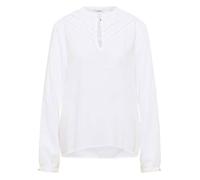 Blouse blanche unie avec un col tunisien et des manches longues M