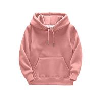 Blouse Bleue en Bas âge garçons Filles Solide à Manches Longues Patchwork Capuche épaissi Chaud Sweat Pull Hauts Tenues vêtements Tuniques Courtes avec Leggings(Rose,3-4 Years)