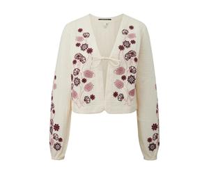 Blouse brodÃ©e femme QS Regular Fit Blanc 42