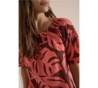 Blouse Carmen à manches courtes et imprimé feuillage