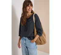 Blouse Carmen à manches courtes et liens à nouer