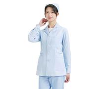 Blouse Chimie, Blouse Medicale Infirmiere Femme Chic Et Élégant Blanche Chimie Lycee Coton Manches Longues Chemise De Travail Laboratoire Chemisiers Et Blouses avec Poche Et Bouton