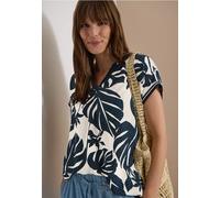 Blouse col fendu à motifs variés
