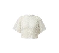 Blouse courte en dentelle à fleurs en relief femme QS Blanc 44