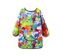 Blouse d'art pour enfant garçon à manches longues avec bretelles réglables pour les activités préscolaires et maternelles, multicolore, 5-8 ans