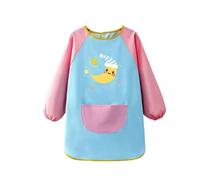 Blouse d'art pour enfant garçon à manches longues avec bretelles réglables pour les activités préscolaires et maternelles, Rose clair, 5-8 ans