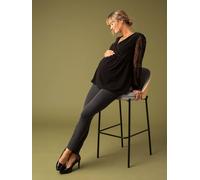 Blouse de grossesse en crêpe et dentelle noir 34