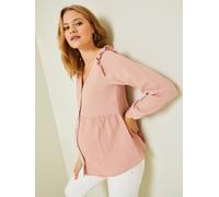 Blouse de grossesse et d'allaitement gaze de coton rose pale 34