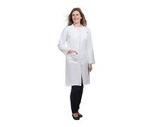 Blouse de laboratoire à la mode et peu coûteuse, coupe étroite avec col à revers et fente dans le dos. Longueur 105 cm, 100% coton, 205 g/m² Bretelle dos, manche 1/1 retroussable Patte de maintien de