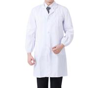 Blouse de laboratoire blanche à manches longues pour étudiants en médecine professionnelle, blouses de laboratoire de scientifique médical blanc pour l'école de scientifique d'hôpital BLANC