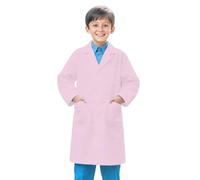 Blouse de Laboratoire Enfant Fille Garçon Blouse Blanche de Médecin Chimie, Manche Longue Blouses Sciences avec Poche pour Cosplay Activités Scolaires et Peinture Infirmière