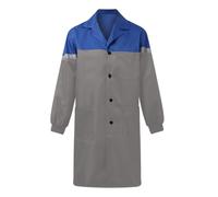 Blouse de travail bicolore à manches longues - Uniforme d'atelier ample | Manteau de travail long avec poches - Vêtement de travail pour artisans, entrepôt, atelier