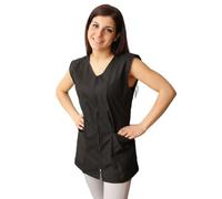 Blouse de travail pour femme, sans manches, casaque pour ouvrière, maîtresse, entreprises de nettoyage, tablier pour maraîcher, gastronomie, XXL