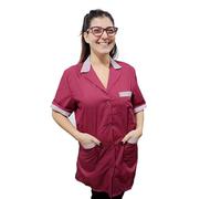 Blouse de travail pour femme, veste alimentaire, colf, femme de ménage aux étages, maître maternelle, bordeaux, Medium
