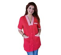 Blouse de travail pour femme, veste alimentaire, colf, femme de ménage aux étages, maître maternelle, rouge, M