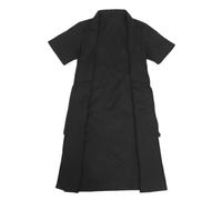 Blouse de Travail pour Toilettage Animal Noir Polyester avec Compartiments | Fermeture Éclair Intégrale, Col Montant, Poignets Ajustés, Anti-statique