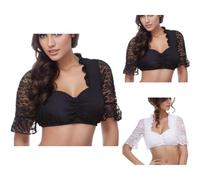 Blouse Dentelle Femme Style Bavarois Haut Court Dirndl à Porter sous Robe pour Oktoberfest Chemise Traditionnelle Blanche Idéale pour Fête de la Bière, Carnaval ou Soirée Thématique