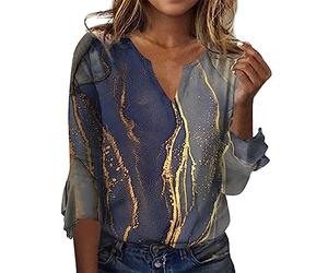 Blouse Dentelles Haut Paillettes Femme Tee Shirt Rayé Rouge Coton Lycée Ample Chic Habillé Chemise Polaire Grande Taille Chemisier Top D'Été