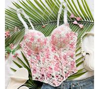 Blouse déstructurée pour femmes avec bretelles spaghetti et nœud rose à rivets, convient pour les vacances, les rendez-vous, le thé de l'après-midi, les vacances, les festivals de musique, le style bo