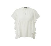 Blouse douce avec des volants femme QS Regular Fit Blanc 32