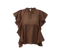 Blouse douce avec des volants femme QS Regular Fit Marron 42