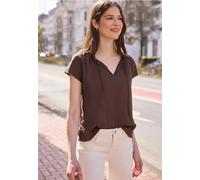 Blouse dropped shoulder avec col fendu