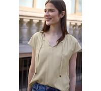 Blouse dropped shoulder avec col fendu