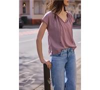 Blouse dropped shoulder avec col fendu