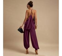 Blouse élégante en satin à col drapé et dos nu, couleur jaune gingembre. Convient pour les sorties, les brunchs, l'été, les mariages, la lune de miel, la plage L,M,S,XL,XS,XXL,XXS,XXXL,XXXXLUnicoloreT