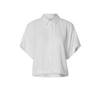 Blouse élégante Femme Selected, col Chemise, Boutonnage, Manches Courtes, Ourlet Droit, Couleurs:Blanc, Taille:42