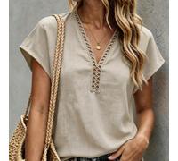 Blouse élégante pour femmes, polyvalente pour les trajets, col en V, Top décontracté, essentiel d'été, chemise blanche, trajets, quotidien, hiver, printemps, automne, réunion, négociation commerciale,