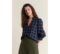 Blouse en coton à carreaux - A Chopin Crx - XL - Marine - Femme - Etam