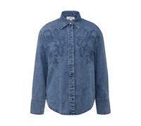 Blouse en denim avec broderie et patte de boutonnage cachée femme s.Oliver Bleu 48