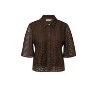 Blouse en dentelle Ã col chemise et manches mi-longues femme COMMA Marron 34