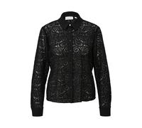 Blouse en dentelle semi-transparente à coupe carrée et col chemise femme COMMA Noir 42