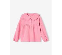 Blouse en gaze col Claudine fantaisie fille vieux rose 12A