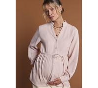 Blouse en gaze de coton grossesse et allaitement blush 44
