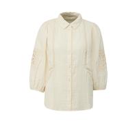 Blouse en mÃ©lange de coton coupe dÃ©contractÃ©e manches 3/4 et plis femme s.Oliver Beige 48