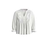 Blouse en mÃ©lange de viscose avec broderie anglaise femme QS Blanc 40