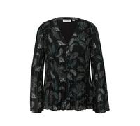 Blouse en mousseline plissÃ©e Ã col en V et imprimÃ© fleuri femme COMMA Noir 34